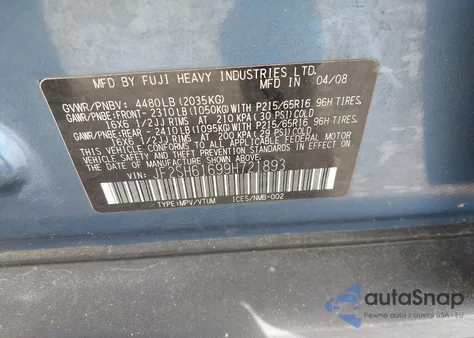 2009 Subaru Forester 2.5X из США, поврежденный, VIN JF2SH61699H721893
